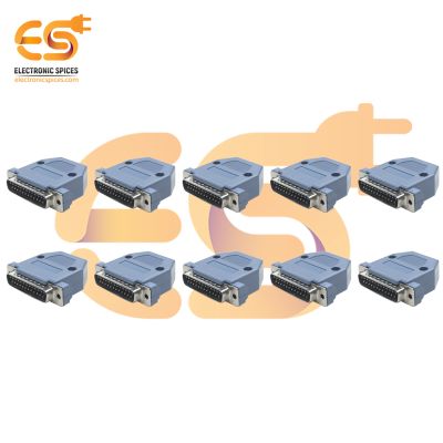 DB-25 25 pin D-sub miniature male connector with backshell pack of 10 pcs